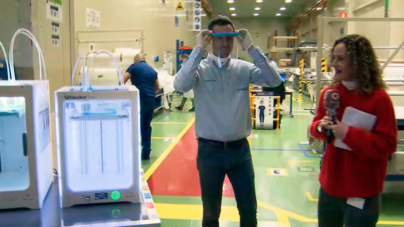 Airbus fabrica viseras impresas en 3D para el personal sanitario