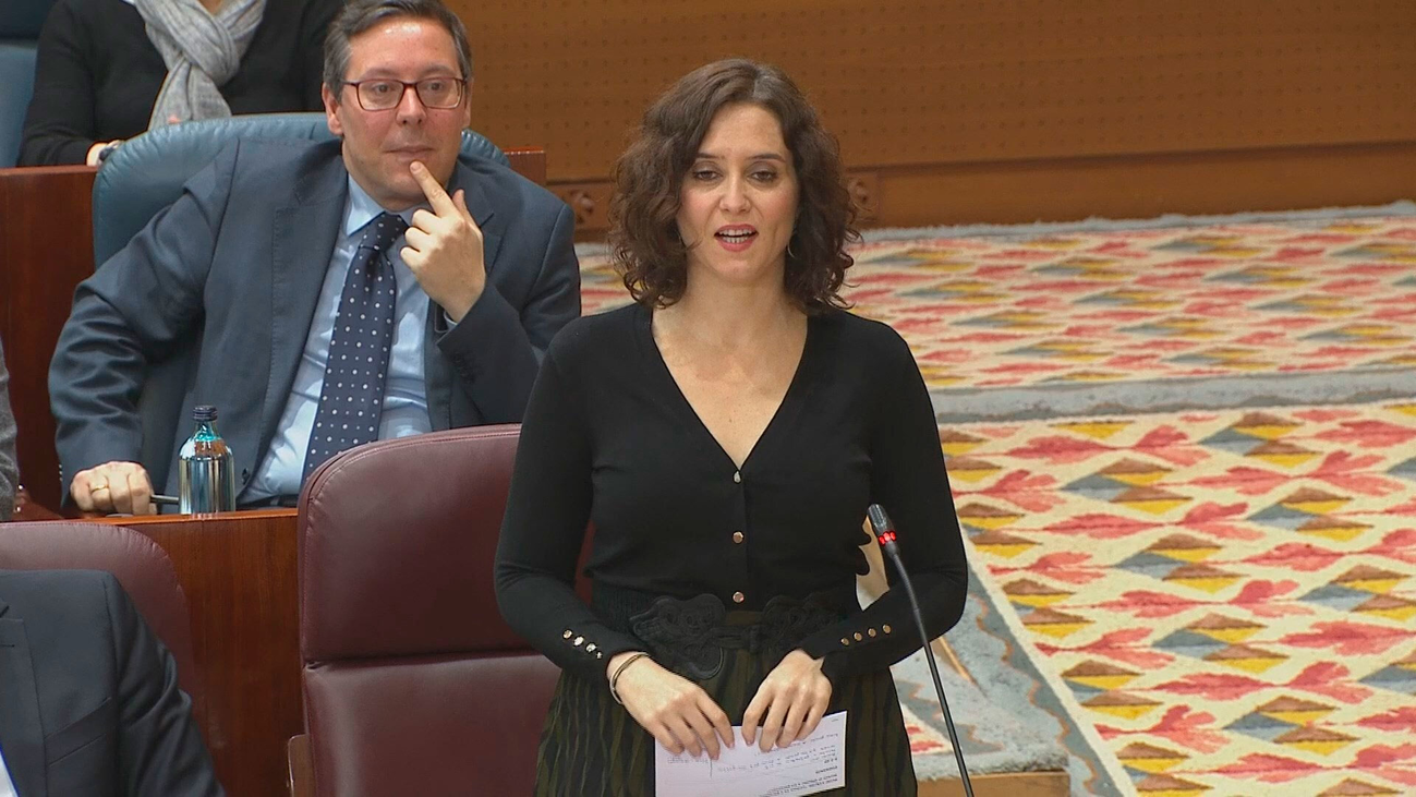 Ayuso pide comparecer en el Pleno de la Asamblea de Madrid