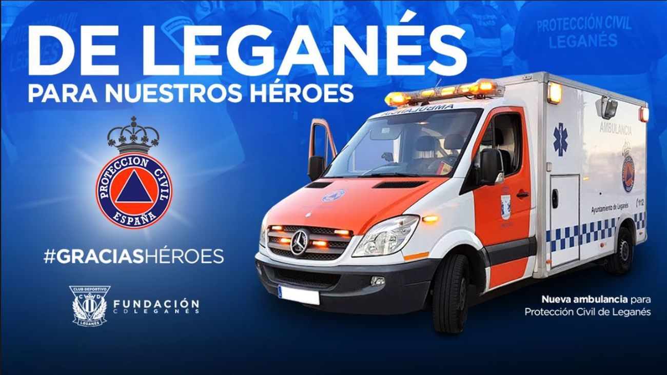 Ambulancia donada por el Leganés