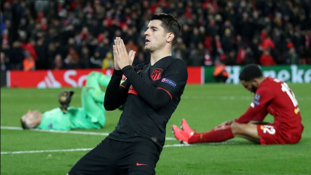 Morata en el Liverpool-Atlético de Madrid