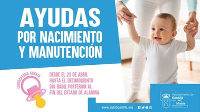 Boadilla abre el plazo de solicitud de ayudas por nacimiento o adopción