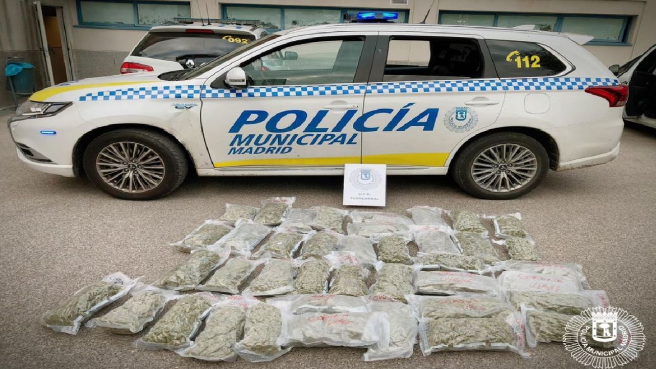 Marihuana recuperada por la Policía Municipal de Madrid