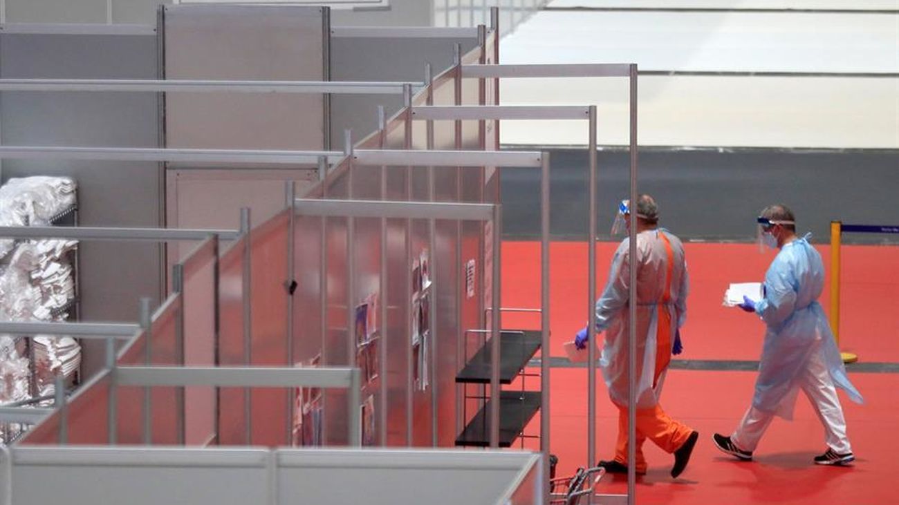 Interior del hospital de Ifema en este 28 de abril, casi sin pacientes de Covid-19