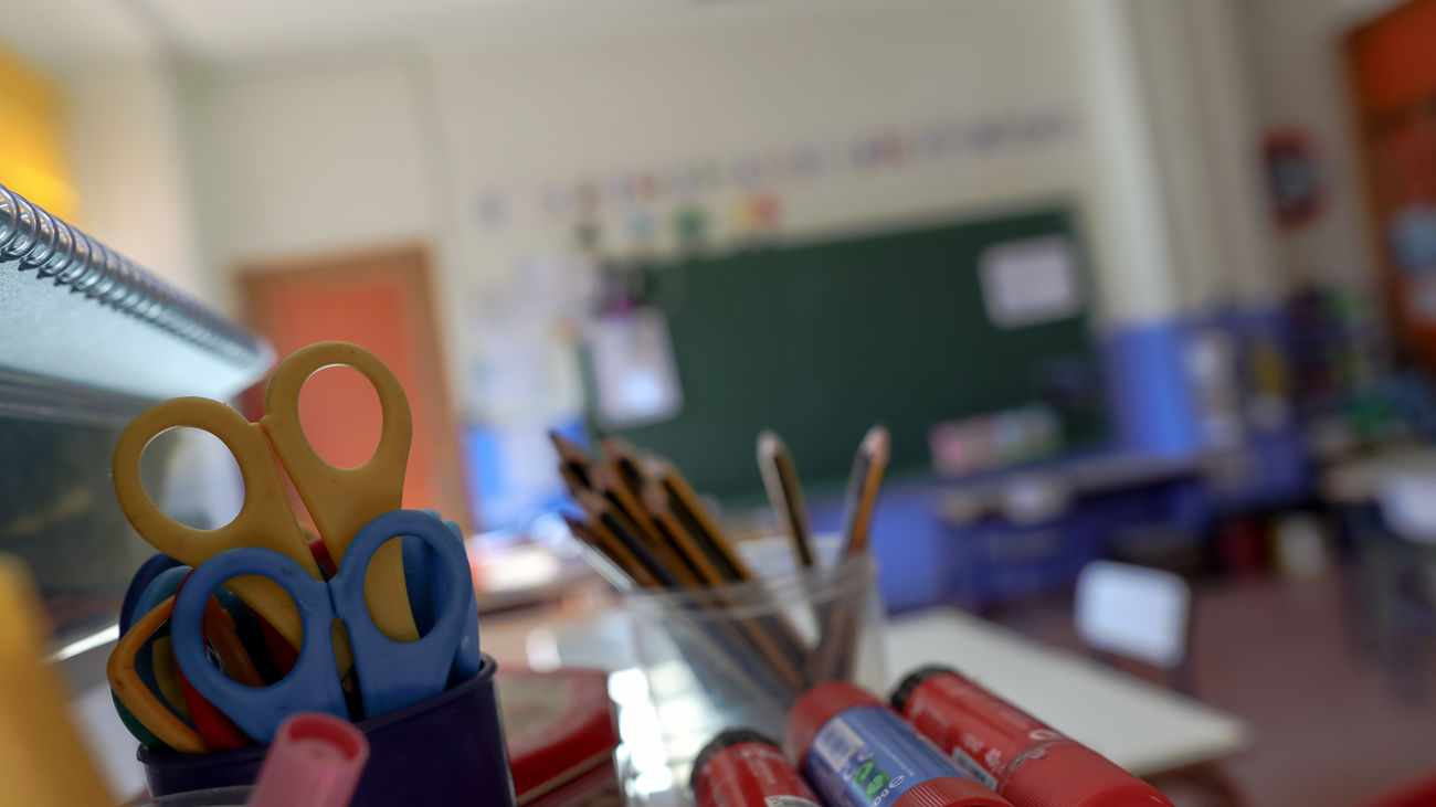 Material escolar en un centro educativo