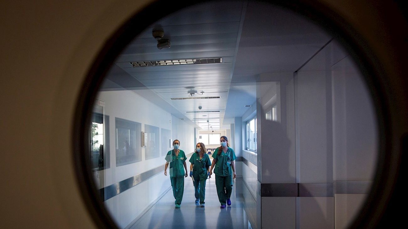 Imagen de un hospital de Logroño durante la pandemia del COVID-19