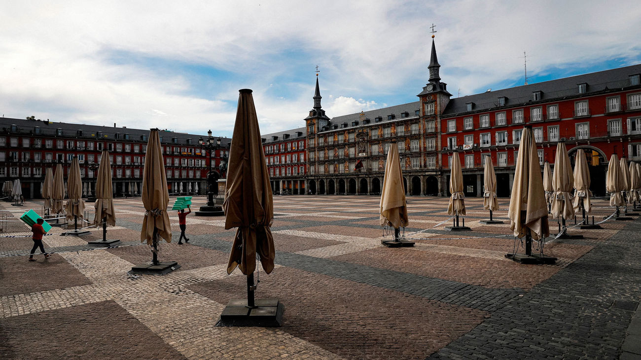 Los bares y restaurantes de la Plaza Mayor, pendientes de la desescalada