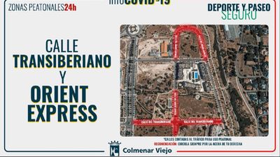 Calles peatonales en Colmenar para favorecer la distancia en paseos y deporte