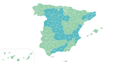 El nuevo mapa de las fases de desescalada de España, con el 47% de la población en fase 2