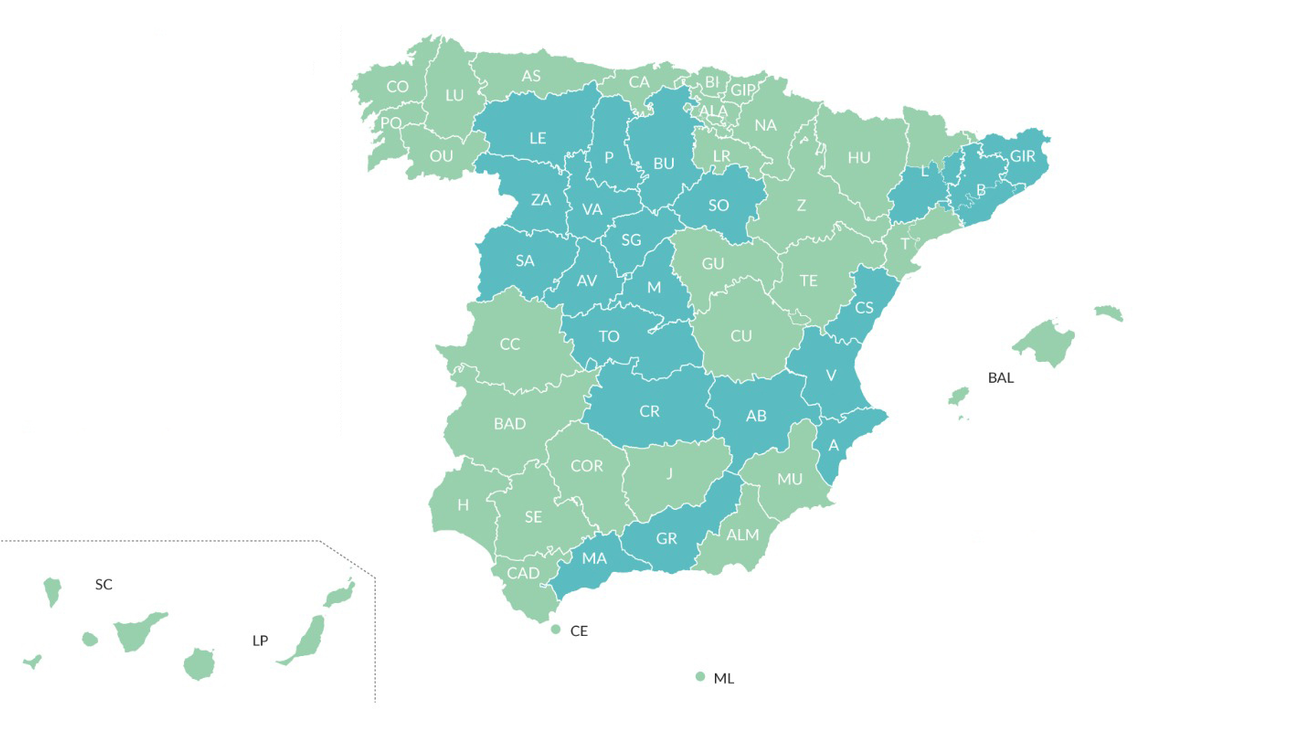 El nuevo mapa de las fases de desescalada de España, con el 47% de la población en fase 2