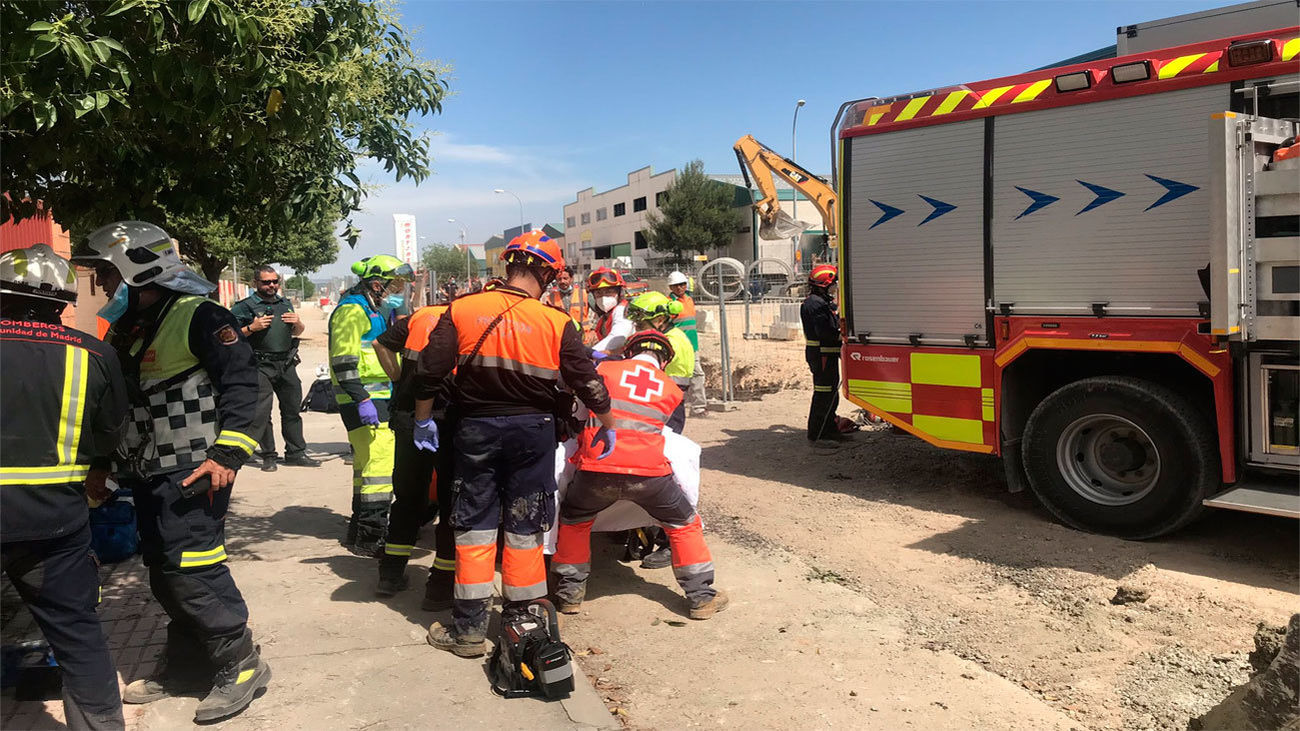 Herido un obrero al quedar atrapado en una zanja en Ciempozuelos