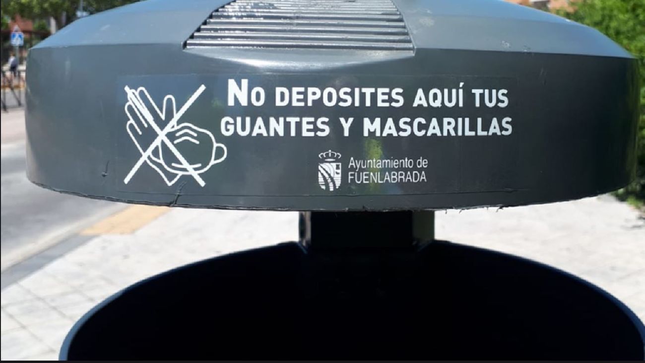 Fuenlabrada lanza una campaña para no tirar guantes y mascarillas en las papeleras