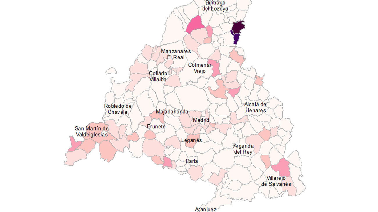 El mapa de contagios de Madrid, a 1 de junio
