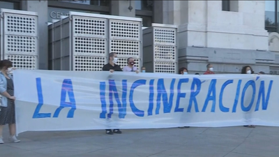 Colectivos ciudadanos se plantan ante Cibeles al grito de "incineración no es solución"