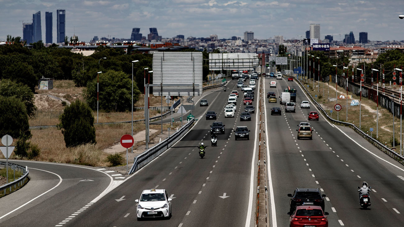 Imagen del tráfico en uno de los accesos a Madrid por la A-5