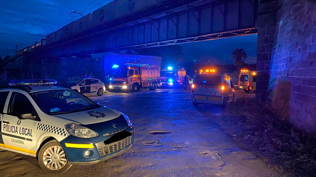 Lugar donde han sido atropellados dos jóvenes por un tren en Calahorra