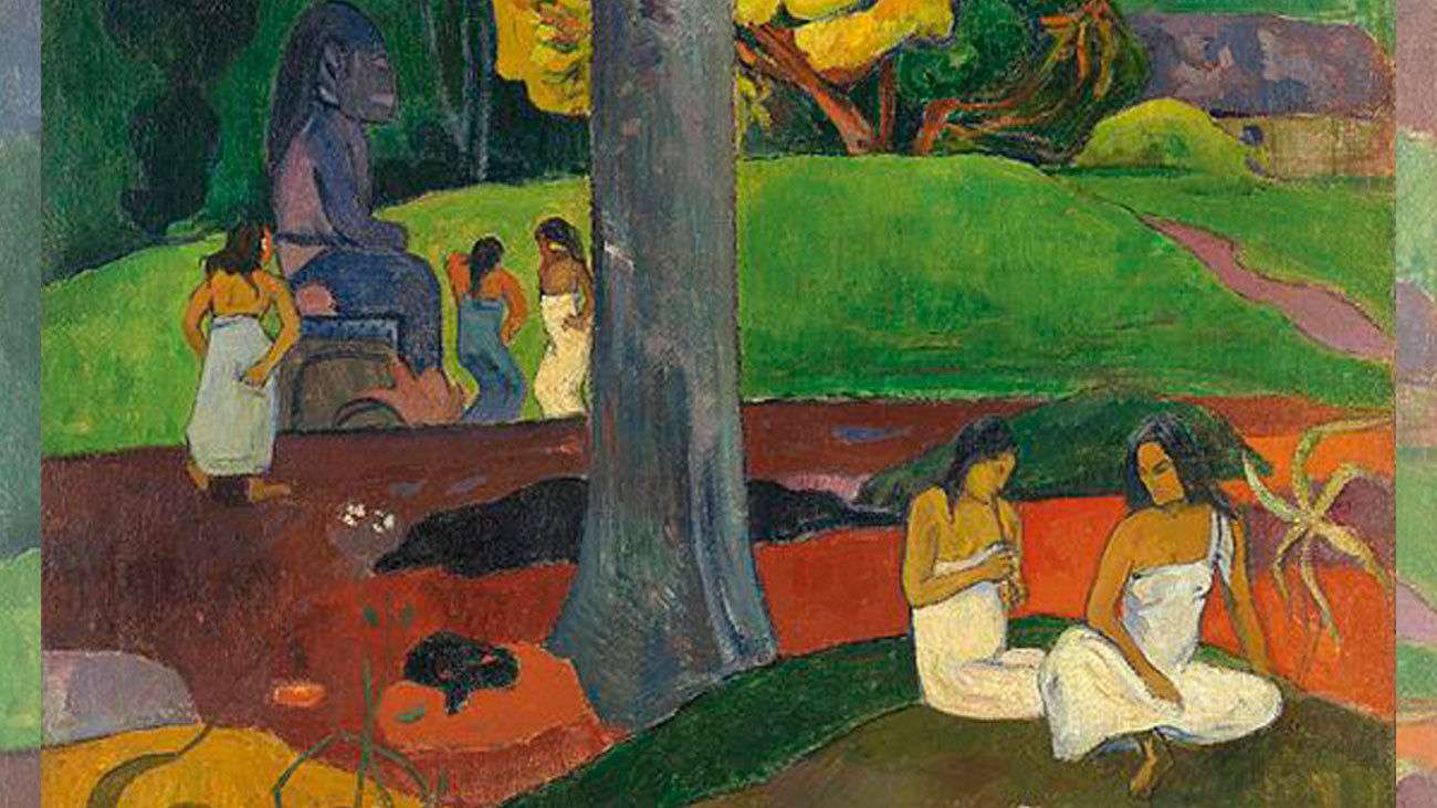 Detalle del cuadro Mata Mua, de Gauguin