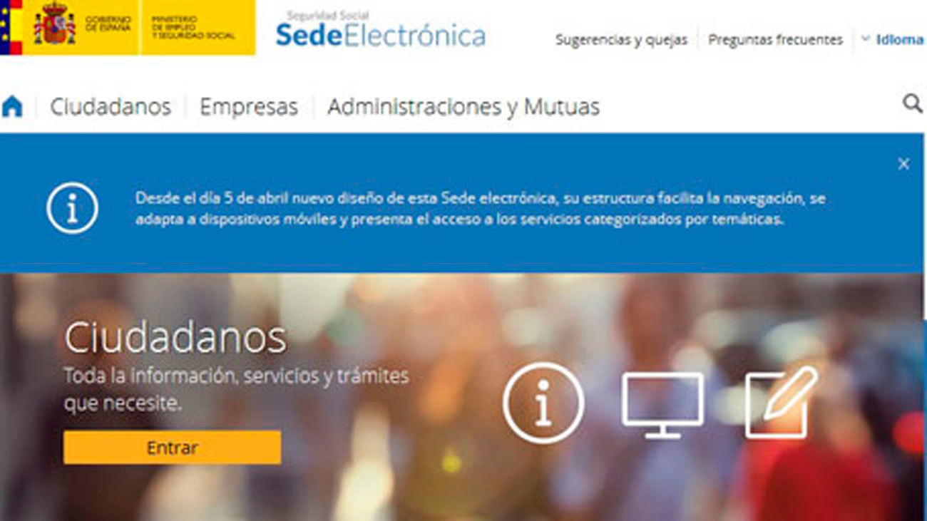 Sede electronica de  la Seguridad Social