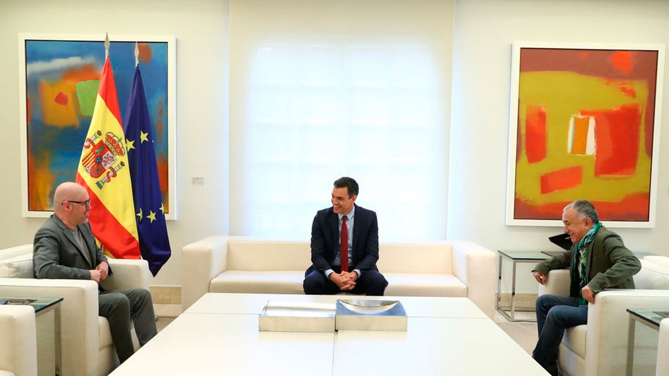 Unai Sordo, Pedro Sánchez y Pepe Alvarez