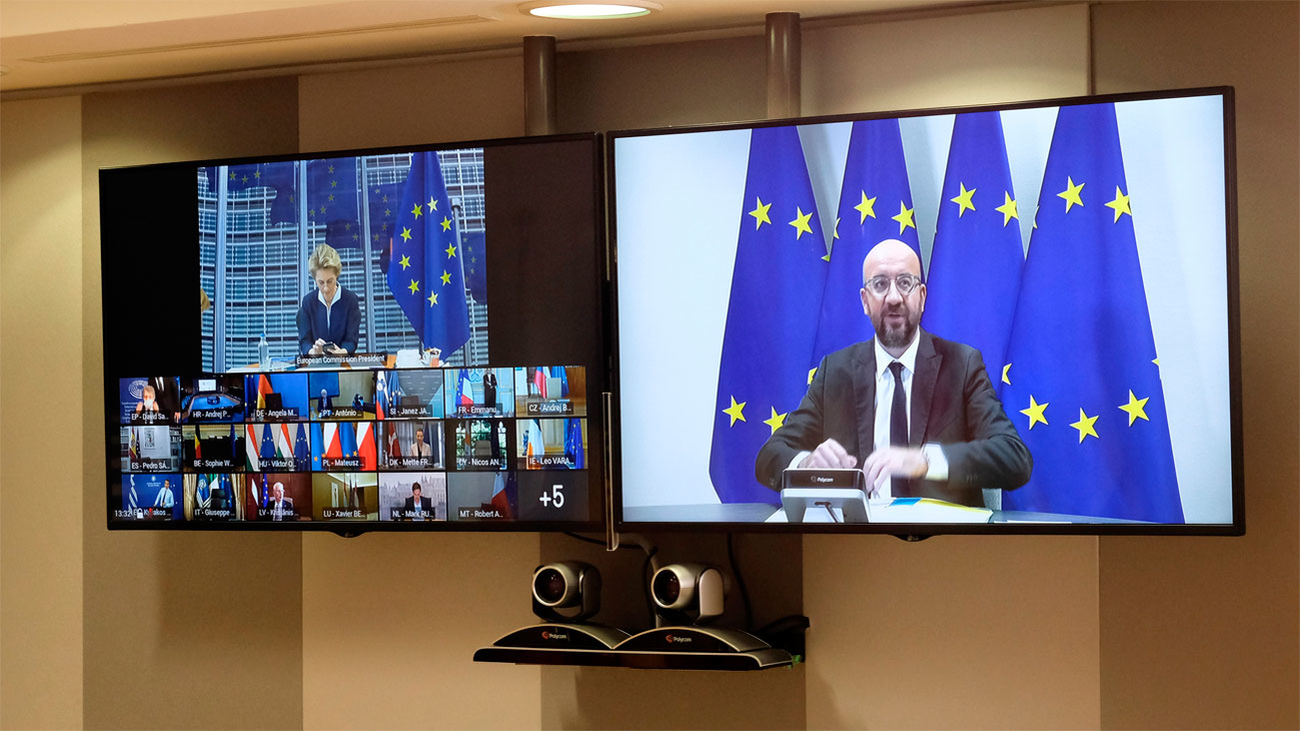 Los líderes de la UE  celebran una cumbre virtual sobre el plan de recuperación económica