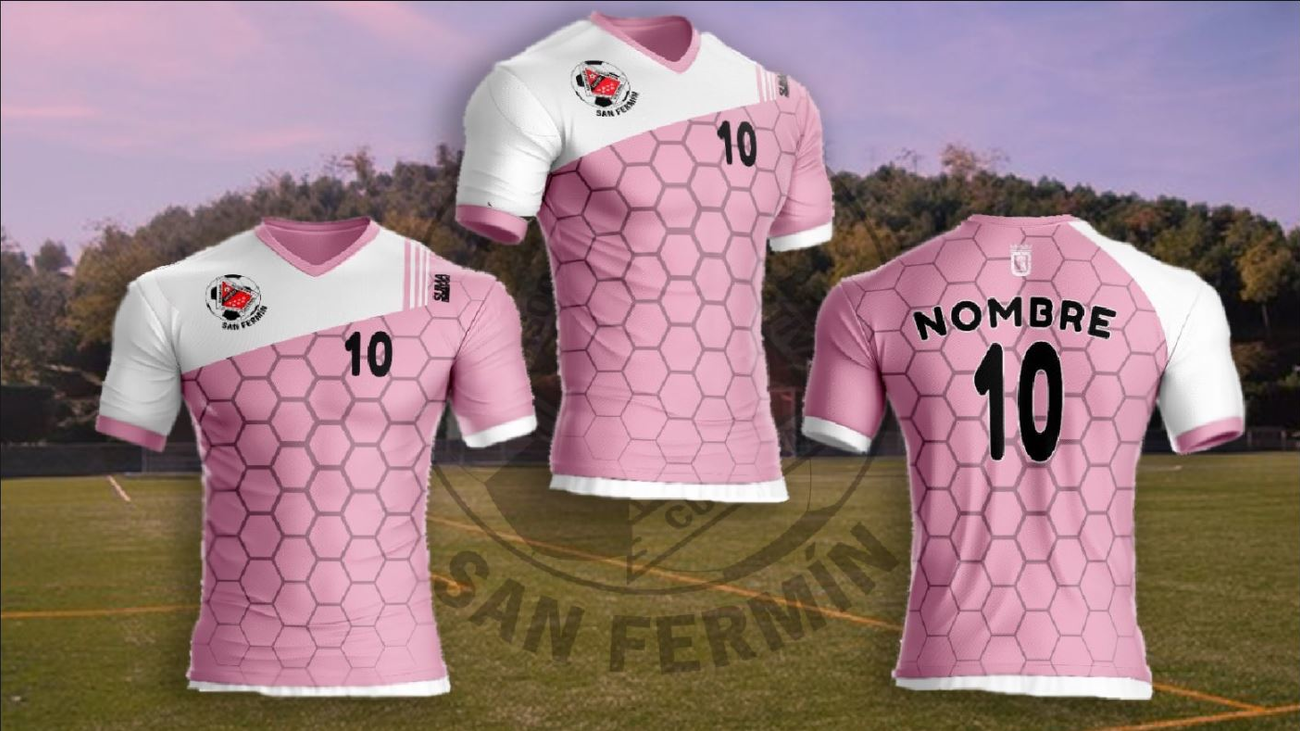 La camiseta de la ADC San Fermín se tiñe de rosa por el cáncer de mama