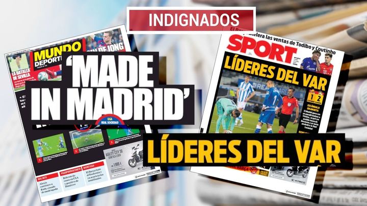 Portadas de los periódicos deportivos catalanes / Telemadrid