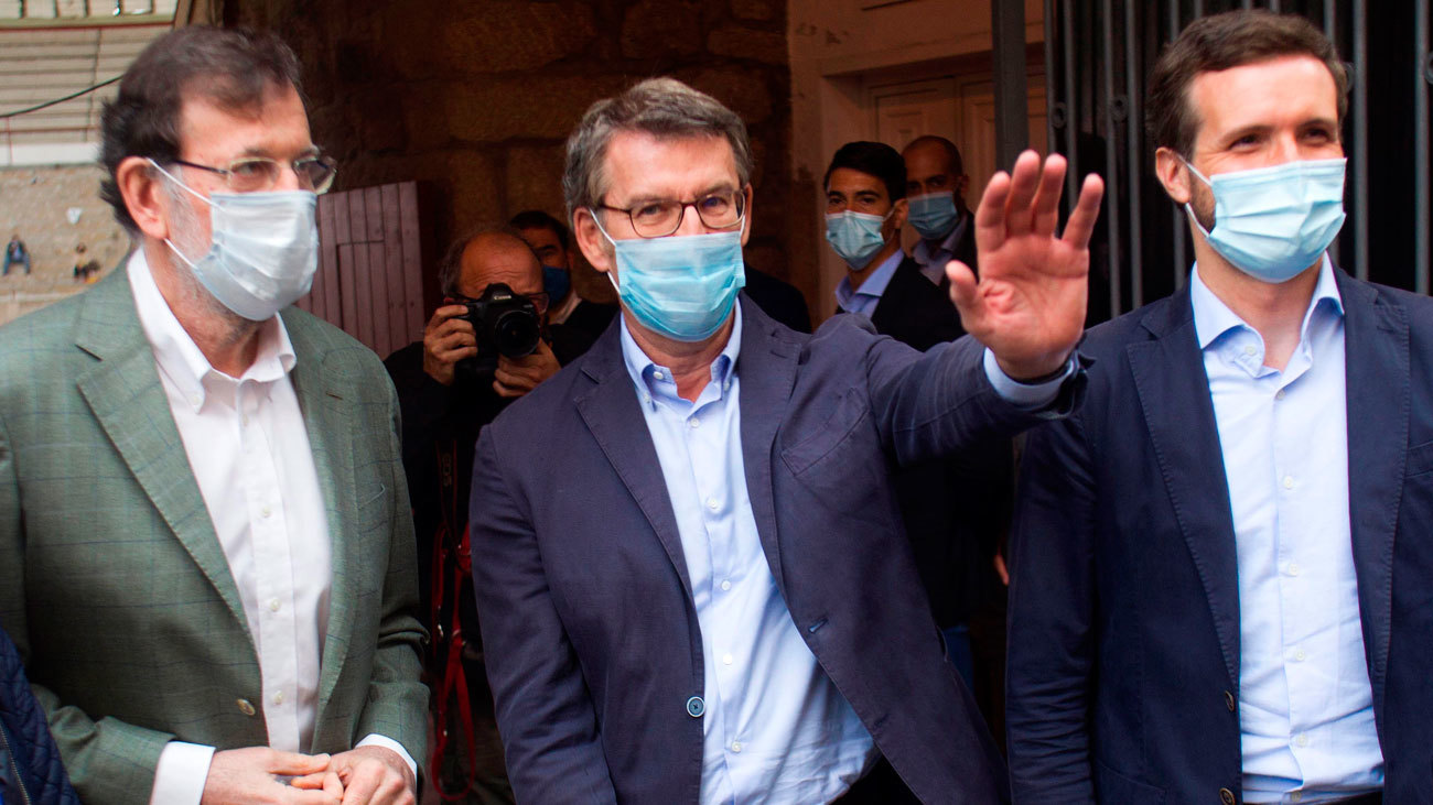 Rajoy y Casado arropan a Feijoó en Galicia