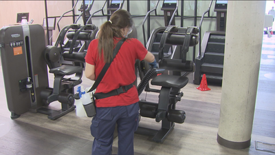 Primera semana de los gimnasios madrileños abiertos con estrictas medidas de higiene