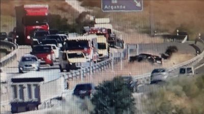 Un accidente en la A-3 provoca varios kilómetros de atascos en Arganda