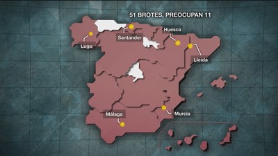 El mapa actual de rebrotes por coronavirus en España