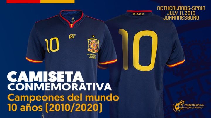 La Federación pone a la venta la camiseta conmemorativa de la final del Mundial 2010