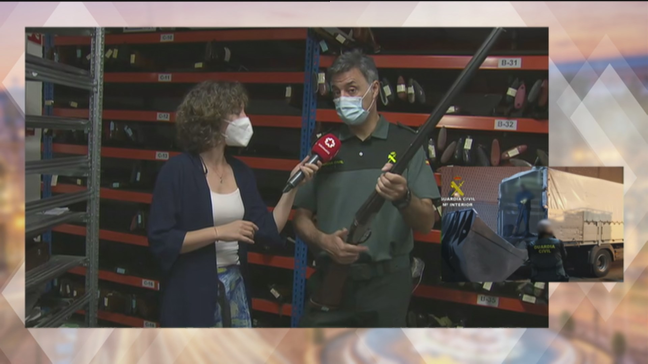 Telemadrid visita el  depósito donde la Guardia Civil almacena las armas incautadas