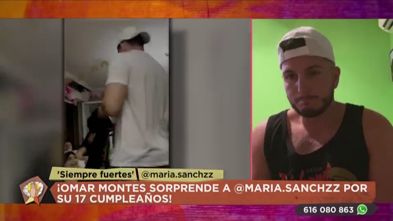 La emotiva sorpresa de Omar Montes a María, la creadora de "Siempre fuertes"