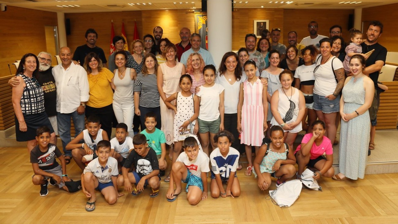 Niños saharauis en el Ayuntamiento de Getafe en 2019