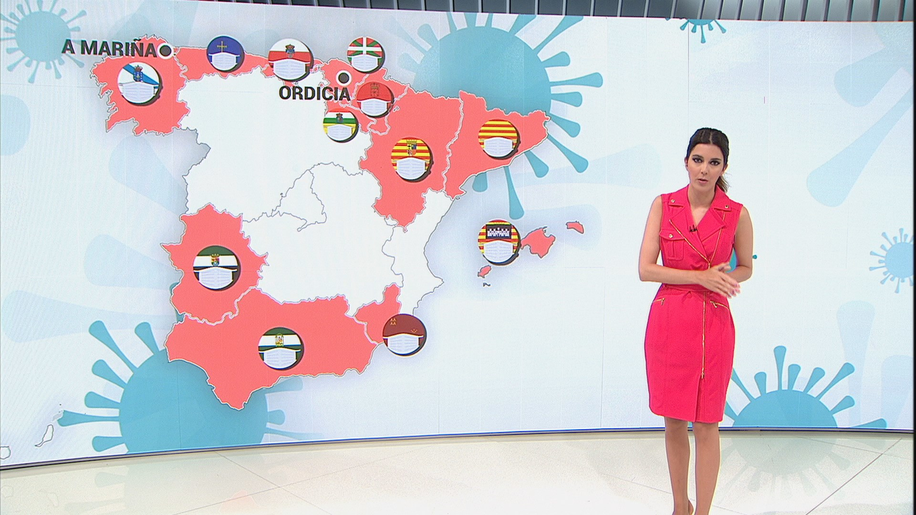 Las mascarillas cien por cien obligatorias se extienden por todo en mapa de España