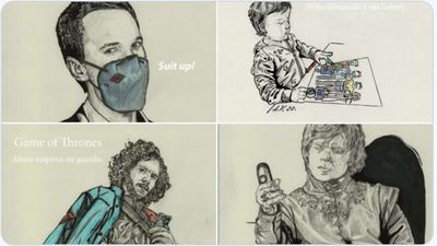 Metro de Madrid expone ilustraciones-homenaje a colectivos afectados por la covid-19