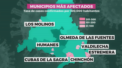 Estos son los municipios de Madrid donde más preocupa el coronavirus