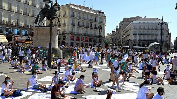Protesta de los MIR en la Puerta del Sol / EFE