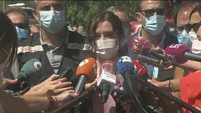 Ayuso, desde Robledo de Chavela: “El fuego está estabilizado al 95%”