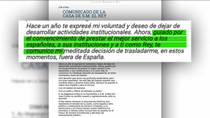 El rey Juan Carlos I abandona España por la repercusión de los “acontecimientos de su vida privada”