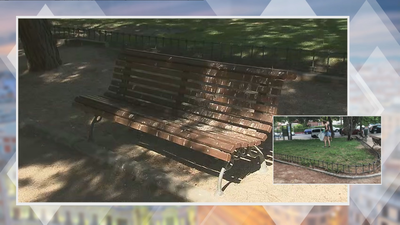 Vecinas de Ciudad Lineal limpian el parque Pablo Ráez por la suciedad acumulada