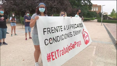 Protesta de estudiantes de la Complutense contra la oferta de prácticas para rastreadores