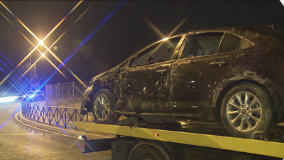 Accidente de un VTC en la A-2 y el pasajero resulta herido leve