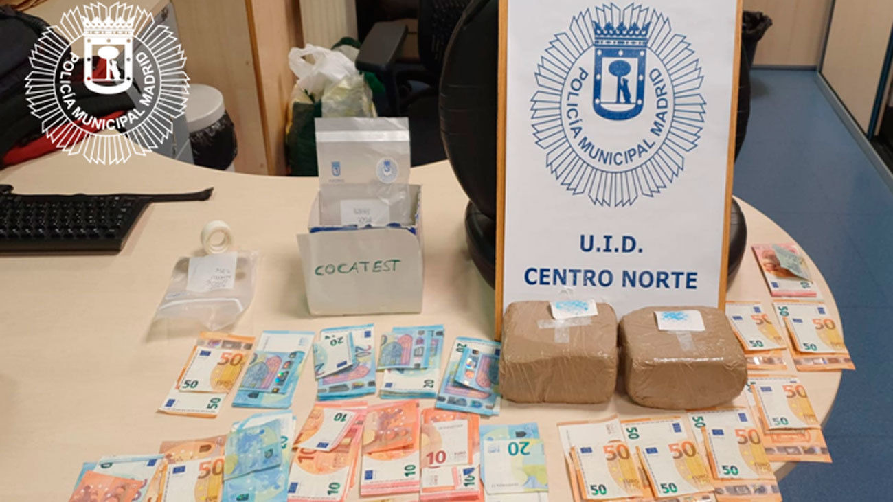 Detenidos dos hombres con dos kilos de cocaína en hotel del centro de Madrid