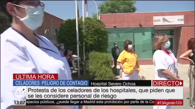 Protesta de celadores en todo el país para pedir ser considerados personal de alto riesgo