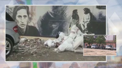 El mural de Robert Capa en Vallecas, convertido en un vertedero