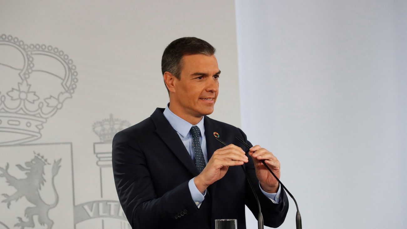 El presidente del Gobierno, Pedro Sánchez, durante su comparecencia ante los medios tras la reunión del Consejo de Ministros