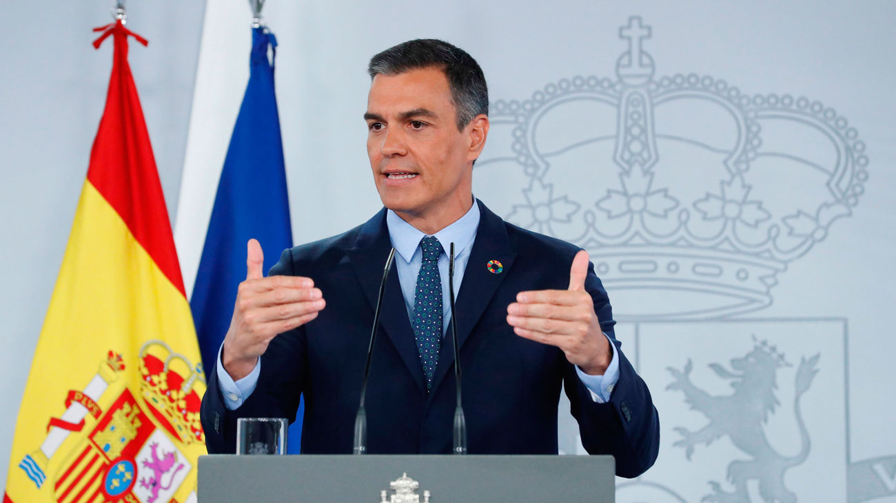 El presidente del Gobierno, Pedro Sánchez, en su comparecencia tras el Consejo de Ministros