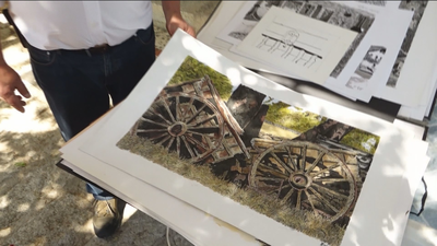 El artista de la pluma china en Cabanillas de la Sierra