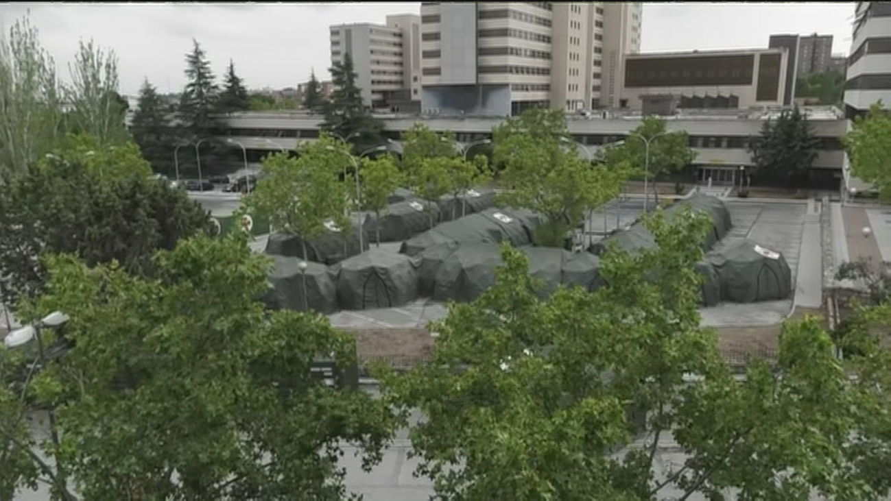 El hospital de campaña del Gómez Ulla, con más de 30 tiendas y contenedores, ya está listo