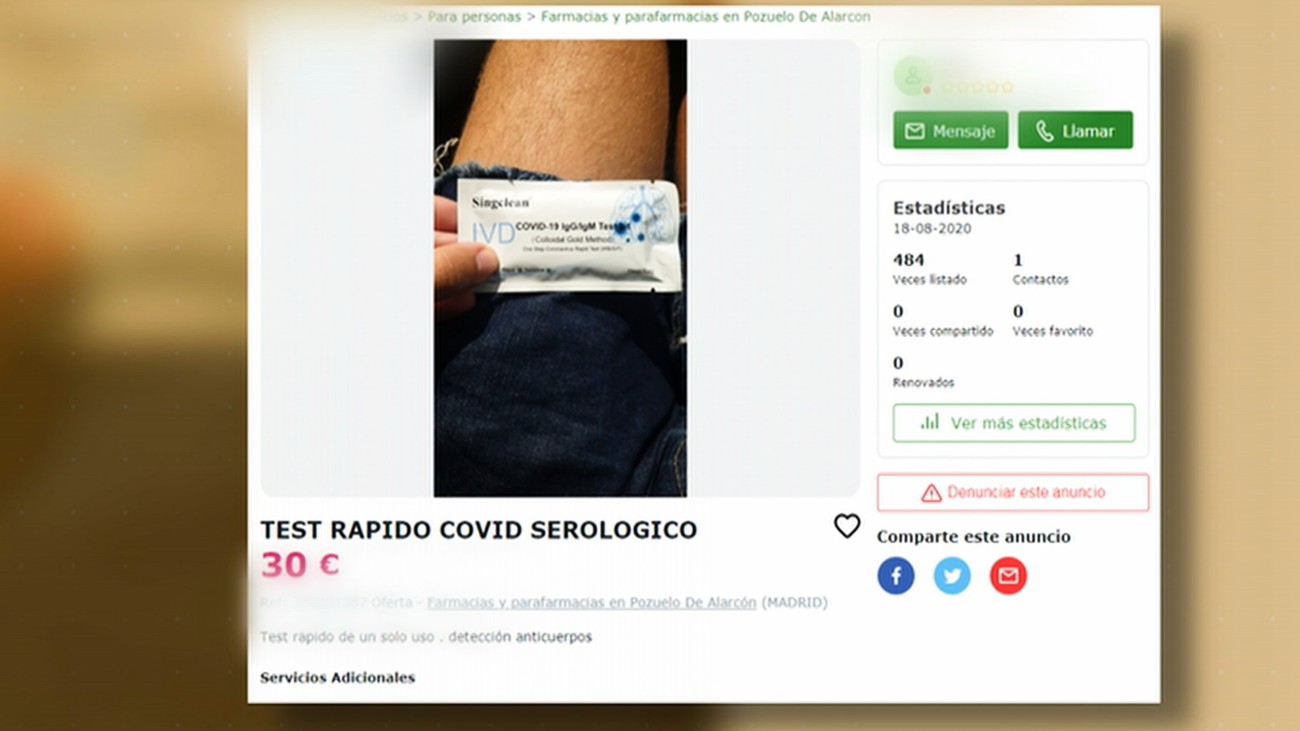 Los test rápidos ya se distribuyen en el mercado negro